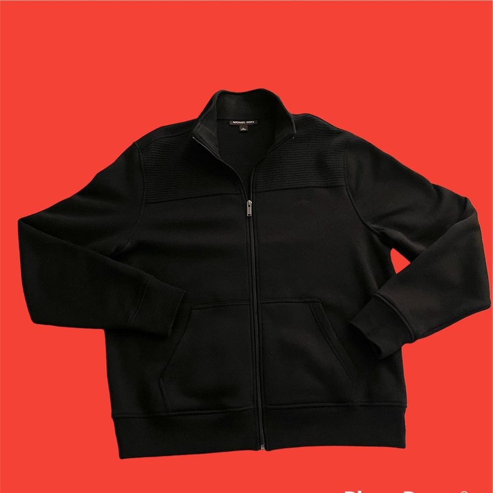 Michael Kors, black sweater full zip jacket